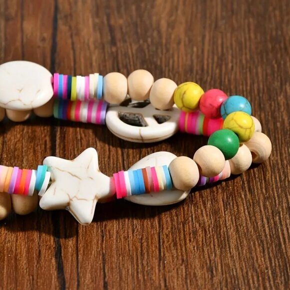 Handmade Boho Tassel Necklace with Wooden & Pink Stone Beads – 35" Long - Picture 5 of 5